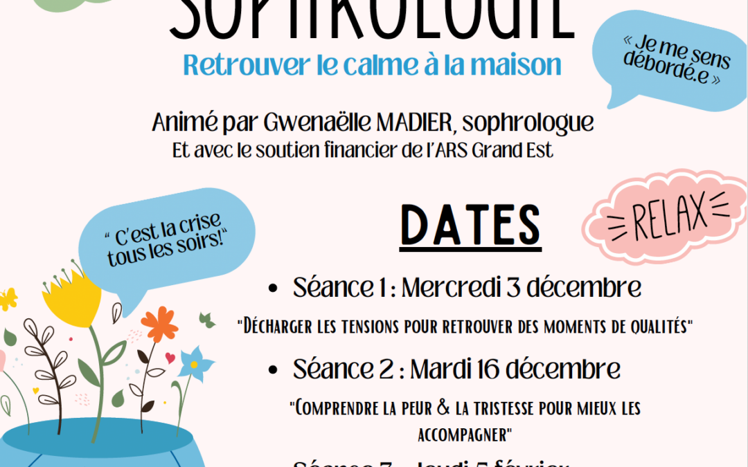 Ateliers Sophrologie – Ouvert à tous les parents